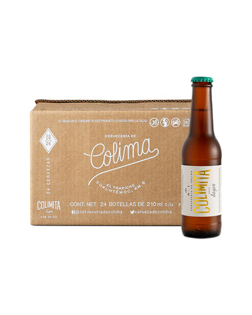24 PACK CERVEZA COLIMITA LAGER BOTELLA 210 ML
